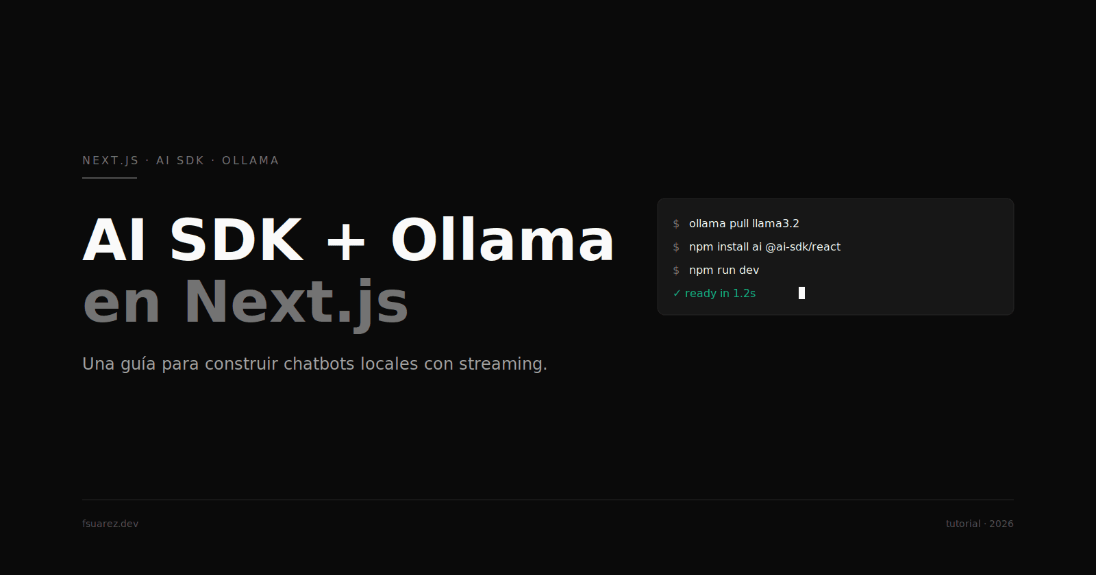 Cómo usar AI SDK con Ollama local en una app Next.js